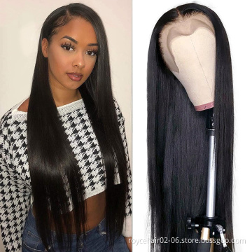 Double Drawn Human Hair Extension Lace Wigs Vendor, Wholesale Indian Virgin Silky Bone Straight Hair Braided Lace Frontal Wig